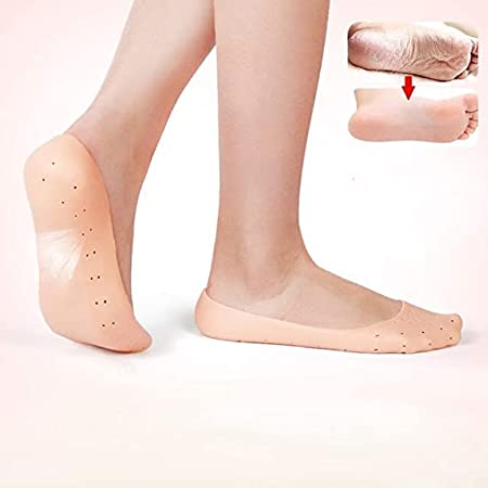 Silicone Foot Protector Socks for Heel Cracks and Moisturizing