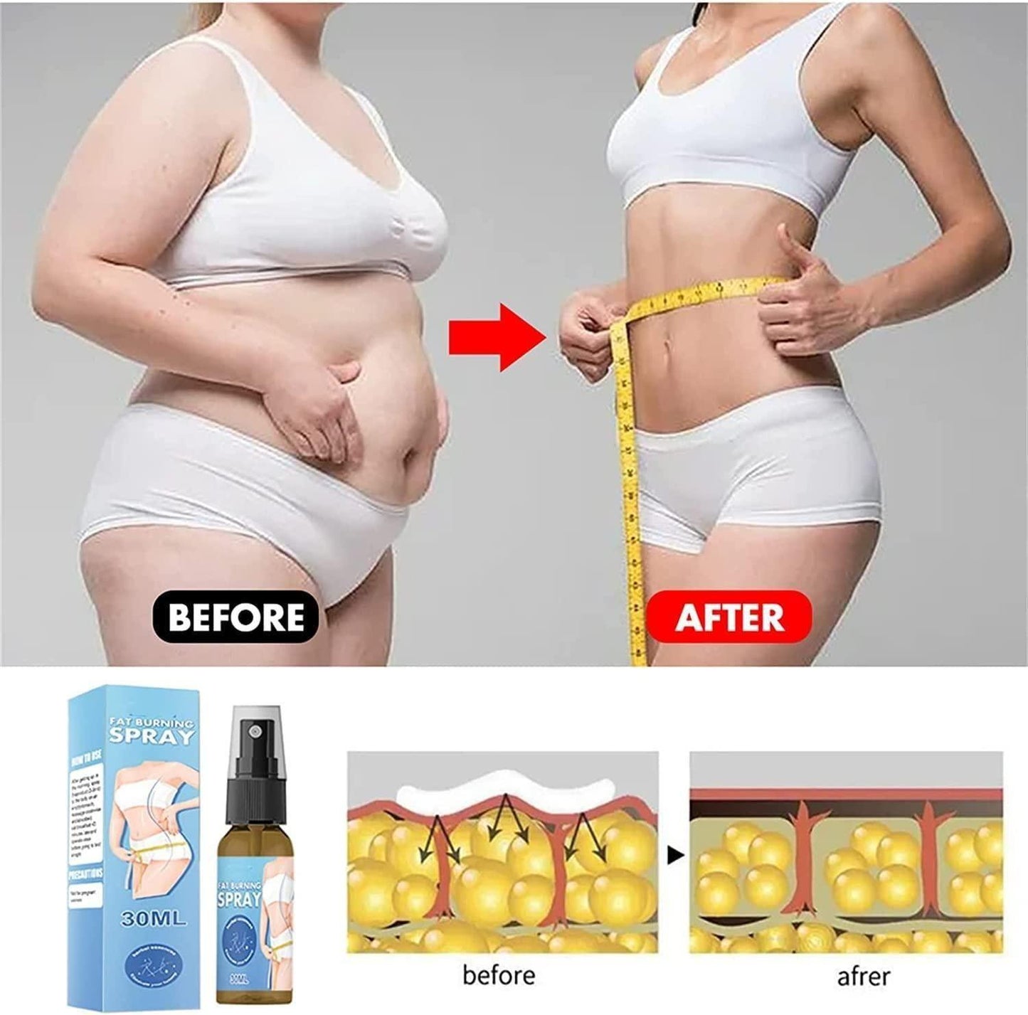 Slimming and Toning Spray for Fat Reduction and Body Shaping
